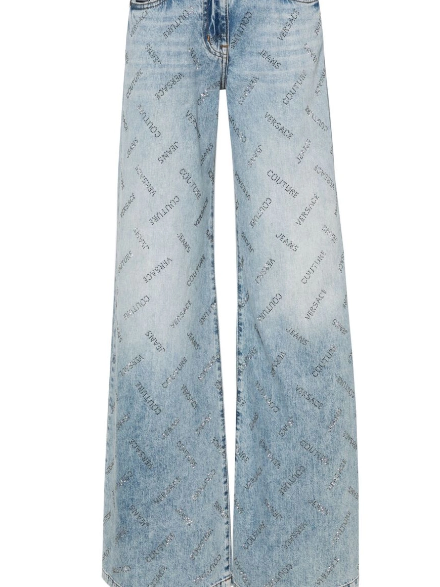Affordable jeans Jeans Versace straight-leg Couture Women crystal-logo 0325